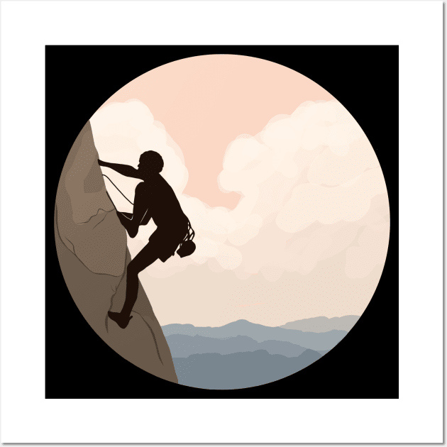 Outdoor Speed Sport Free Alpine Climber Climbing Wall Art by GraphicsLab